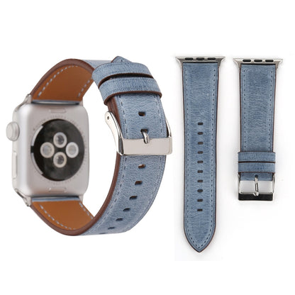 Pour Apple Watch Series 8&7 41mm / SE 2&6&SE&5&4 40mm / 3&2&1 38mm Bracelet de montre en cuir véritable de style frais, 38mm