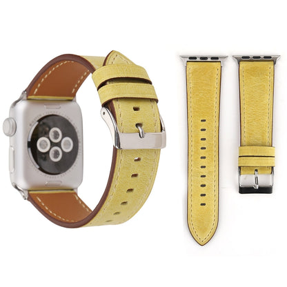 Pour Apple Watch Series 8&7 41mm / SE 2&6&SE&5&4 40mm / 3&2&1 38mm Bracelet de montre en cuir véritable de style frais, 38mm