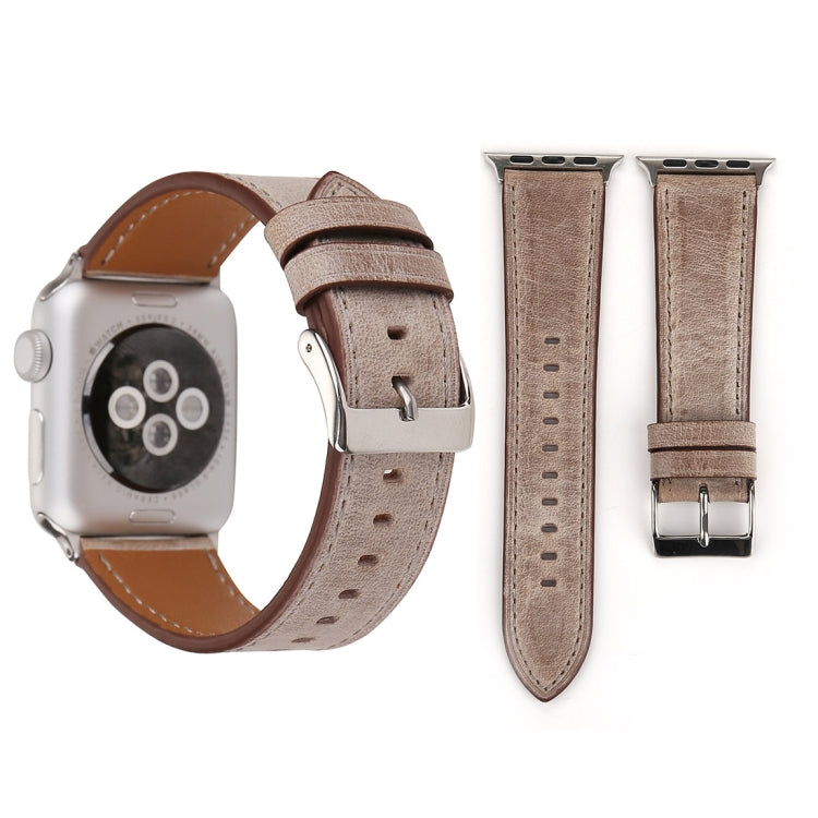 Pour Apple Watch Ultra 49mm/série 8&7 45mm/SE 2&6&SE&5&4 44mm/3&2&1 42mm bracelet de montre en cuir véritable de Style frais, 42mm