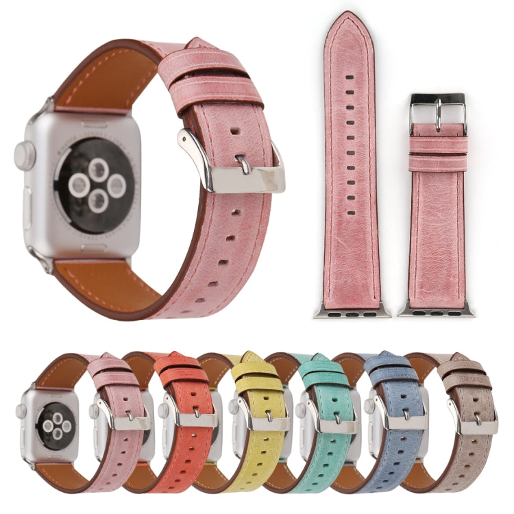 Pour Apple Watch Ultra 49mm/série 8&7 45mm/SE 2&6&SE&5&4 44mm/3&2&1 42mm bracelet de montre en cuir véritable de Style frais, 42mm