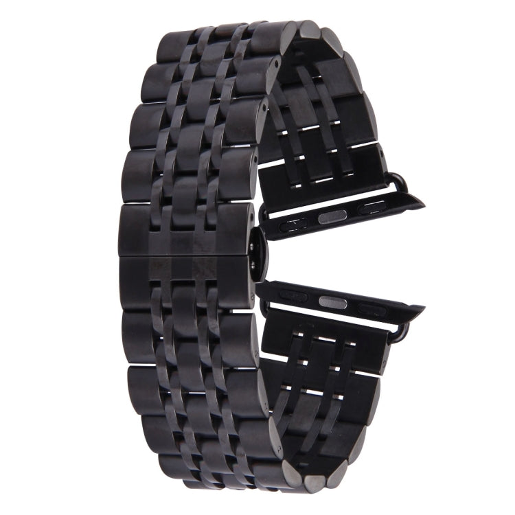 Bracelet de montre en acier inoxydable avec boucle papillon cachée pour hommes, 22mm, 7 perles, pour Apple Watch 42mm, 22mm Men