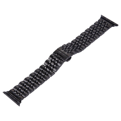 Bracelet de montre en acier inoxydable avec boucle papillon cachée pour hommes, 22mm, 7 perles, pour Apple Watch 42mm, 22mm Men
