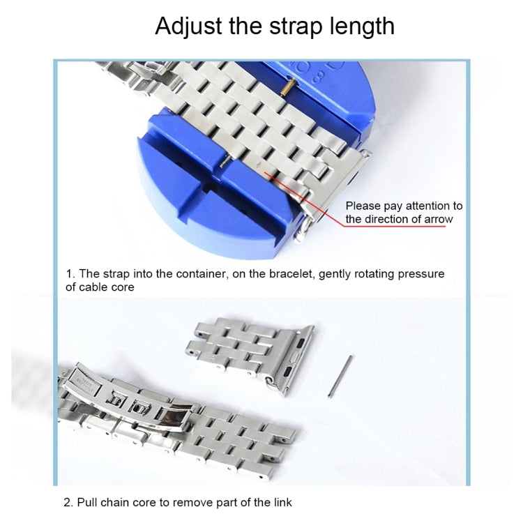 Bracelet de montre en acier inoxydable avec boucle papillon cachée pour hommes, 22mm, 7 perles, pour Apple Watch 42mm, 22mm Men