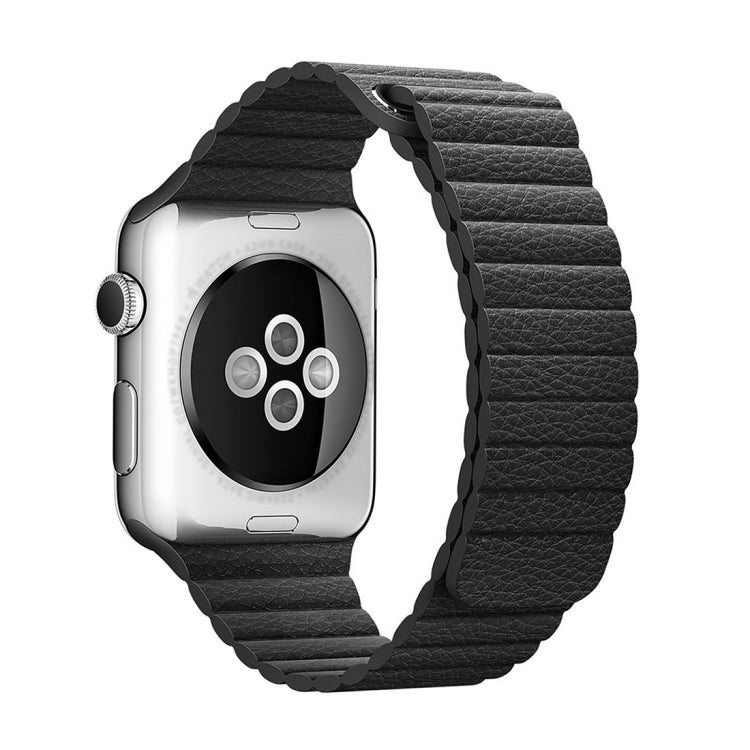 Pour Apple Watch 38mm boucle fermeture magnétique fermoir bracelet de montre en cuir PU