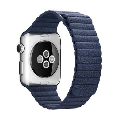 Pour Apple Watch 38mm boucle fermeture magnétique fermoir bracelet de montre en cuir PU