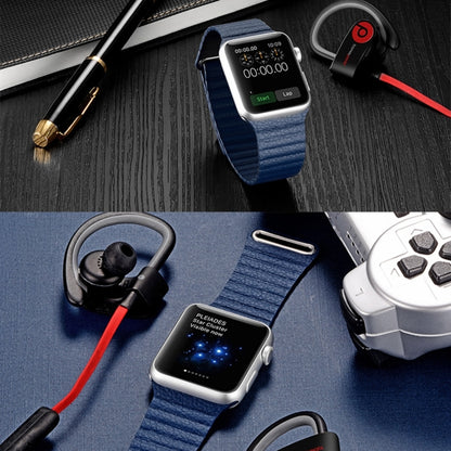 Pour Apple Watch 38mm boucle fermeture magnétique fermoir bracelet de montre en cuir PU