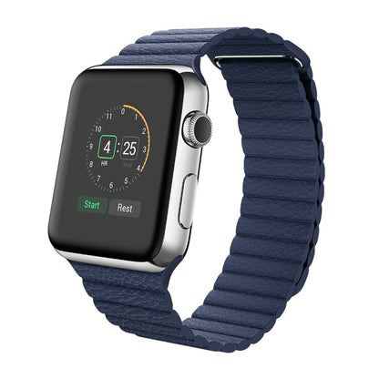 Pour Apple Watch 38mm boucle fermeture magnétique fermoir bracelet de montre en cuir PU