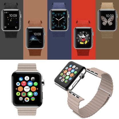 Pour Apple Watch 38mm boucle fermeture magnétique fermoir bracelet de montre en cuir PU