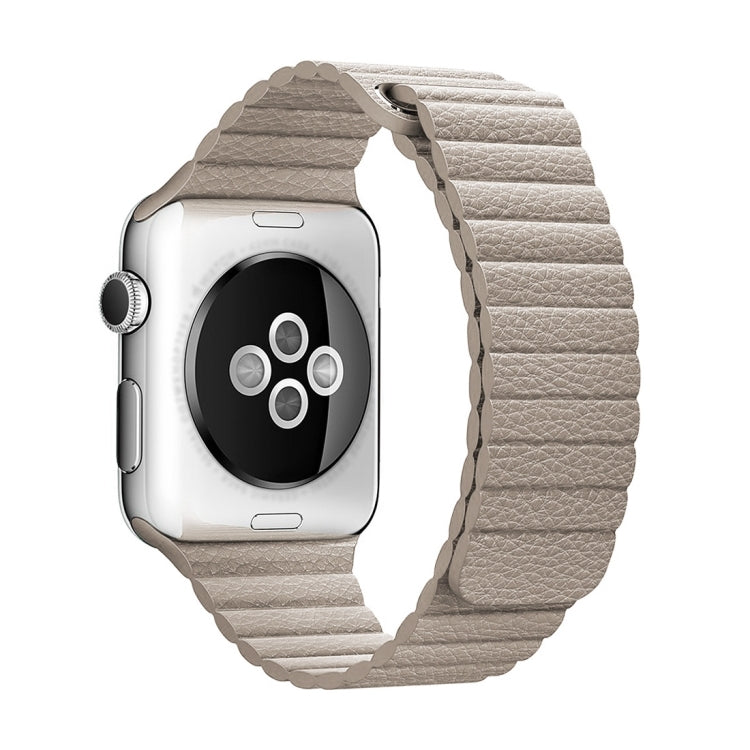 Pour Apple Watch 38mm boucle fermeture magnétique fermoir bracelet de montre en cuir PU