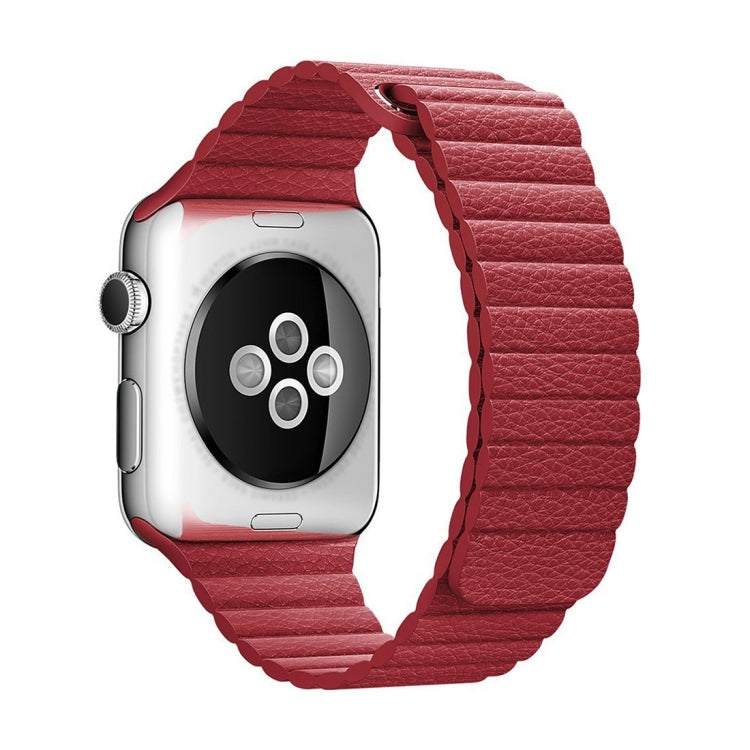 Pour Apple Watch 38mm boucle fermeture magnétique fermoir bracelet de montre en cuir PU