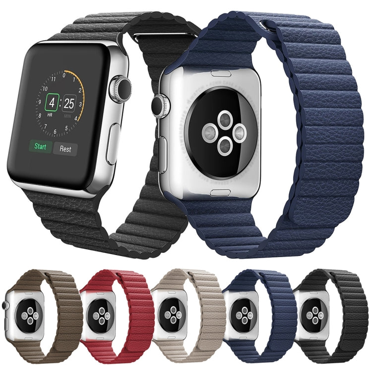 Pour Apple Watch 38mm boucle fermeture magnétique fermoir bracelet de montre en cuir PU