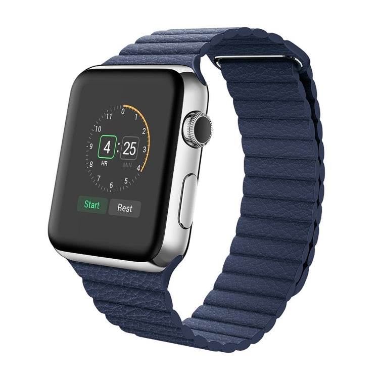Pour Apple Watch 42mm boucle fermeture magnétique fermoir bracelet de montre en cuir PU