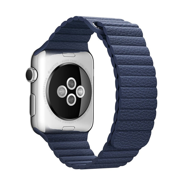Pour Apple Watch 42mm boucle fermeture magnétique fermoir bracelet de montre en cuir PU