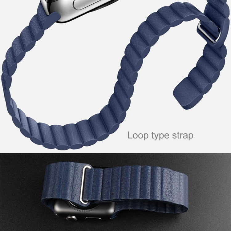 Pour Apple Watch 42mm boucle fermeture magnétique fermoir bracelet de montre en cuir PU