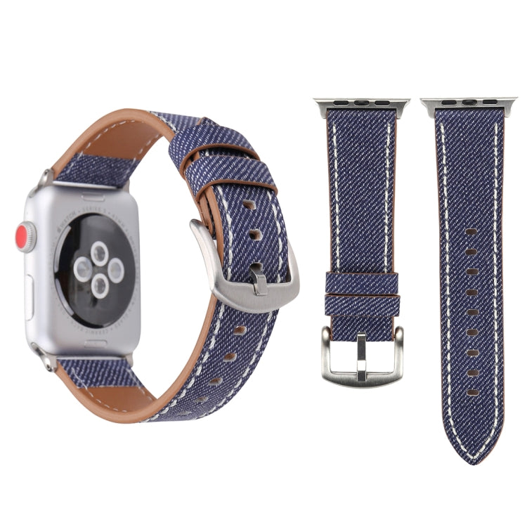 Pour Apple Watch Series 8 & 7 41mm / SE 2 & 6 & SE & 5 & 4 40mm / 3 & 2 & 1 38mm Simple mode cuir véritable motif Cowboy bracelet de montre, 38mm
