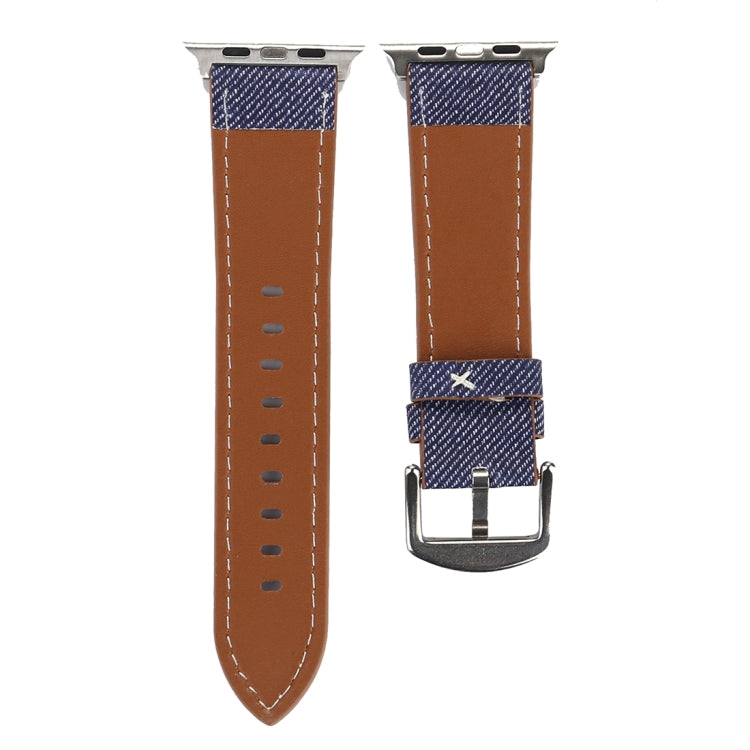 Pour Apple Watch Ultra 49mm / Série 8&7 45mm / SE 2&6&SE&5&4 44mm / 3&2&1 42mm Bracelet de montre à motif cowboy en cuir véritable à la mode simple, 42mm