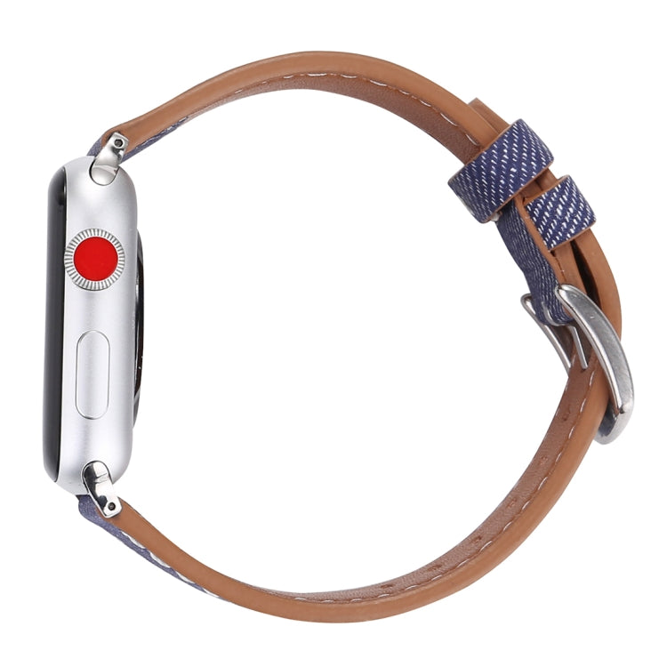 Pour Apple Watch Ultra 49mm / Série 8&7 45mm / SE 2&6&SE&5&4 44mm / 3&2&1 42mm Bracelet de montre à motif cowboy en cuir véritable à la mode simple, 42mm