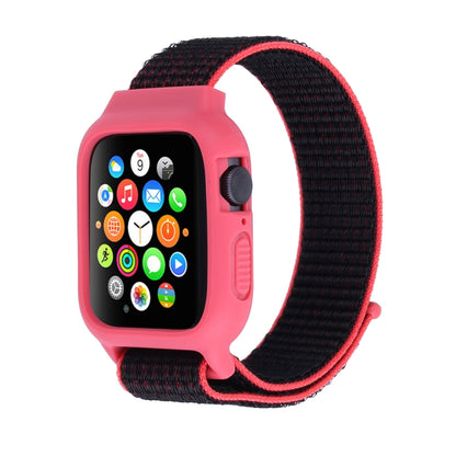 Pour Apple Watch Series 7 45 mm / 6 & SE & 5 & 4 44 mm / 3 & 2 & 1 42 mm Bracelet de montre en nylon avec fermeture auto-agrippante, For Apple Watch Series 7 45mm / 6 & SE & 5 & 4 44mm / 3 & 2 & 1 42mm                                                   ...