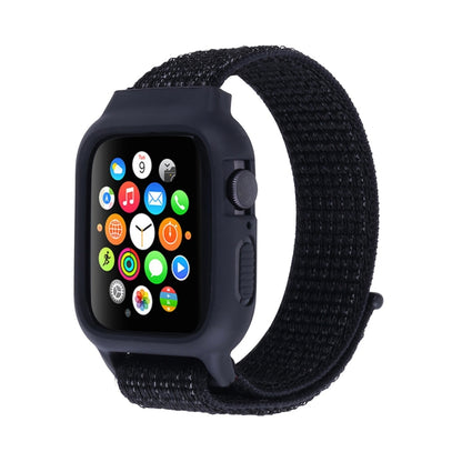 Pour Apple Watch Series 7 45 mm / 6 & SE & 5 & 4 44 mm / 3 & 2 & 1 42 mm Bracelet de montre en nylon avec fermeture auto-agrippante, For Apple Watch Series 7 45mm / 6 & SE & 5 & 4 44mm / 3 & 2 & 1 42mm                                                   ...