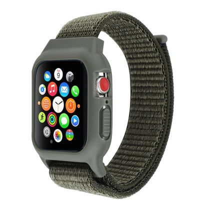 Pour Apple Watch Series 7 45 mm / 6 & SE & 5 & 4 44 mm / 3 & 2 & 1 42 mm Bracelet de montre en nylon avec fermeture auto-agrippante, For Apple Watch Series 7 45mm / 6 & SE & 5 & 4 44mm / 3 & 2 & 1 42mm                                                   ...