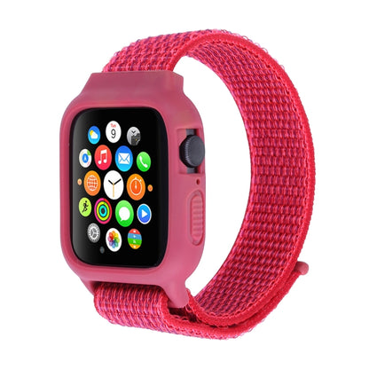 Pour Apple Watch Series 7 45 mm / 6 & SE & 5 & 4 44 mm / 3 & 2 & 1 42 mm Bracelet de montre en nylon avec fermeture auto-agrippante, For Apple Watch Series 7 45mm / 6 & SE & 5 & 4 44mm / 3 & 2 & 1 42mm                                                   ...