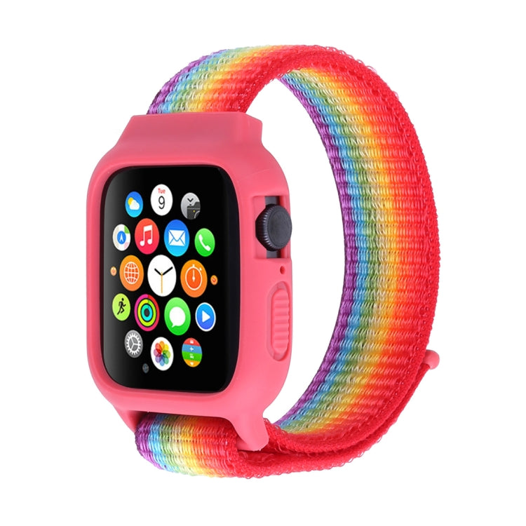Pour Apple Watch Series 7 45 mm / 6 & SE & 5 & 4 44 mm / 3 & 2 & 1 42 mm Bracelet de montre en nylon avec fermeture auto-agrippante, For Apple Watch Series 7 45mm / 6 & SE & 5 & 4 44mm / 3 & 2 & 1 42mm                                                   ...
