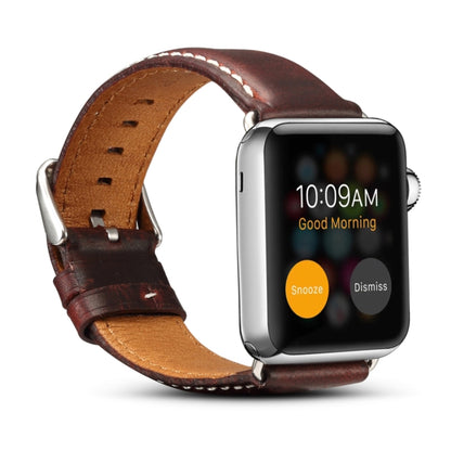 Denior Bracelet de montre rétro en cuir ciré à l'huile pour Apple Watch Series 7 45 mm/6 & SE & 5 & 4 44 mm/3 & 2 & 1 42 mm
