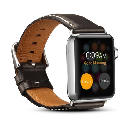Denior Bracelet de montre rétro en cuir ciré à l'huile pour Apple Watch Series 7 45 mm/6 & SE & 5 & 4 44 mm/3 & 2 & 1 42 mm