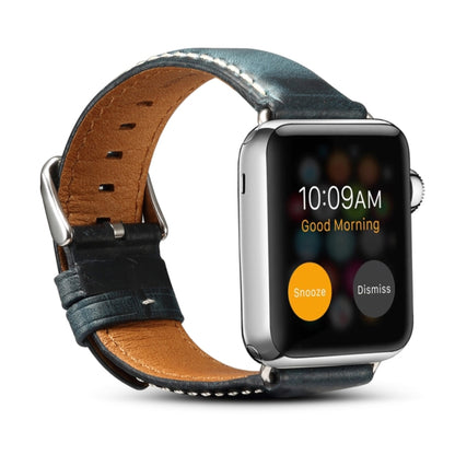 Denior Bracelet de montre rétro en cuir ciré à l'huile pour Apple Watch Series 7 45 mm/6 & SE & 5 & 4 44 mm/3 & 2 & 1 42 mm