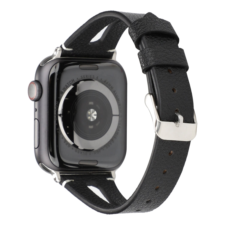 Bracelet de montre en cuir simple en forme de V pour Apple Watch Ultra 49 mm / Série 8&7 45 mm / SE 2&6&SE&5&4 44 mm / 3&2&1 42 mm