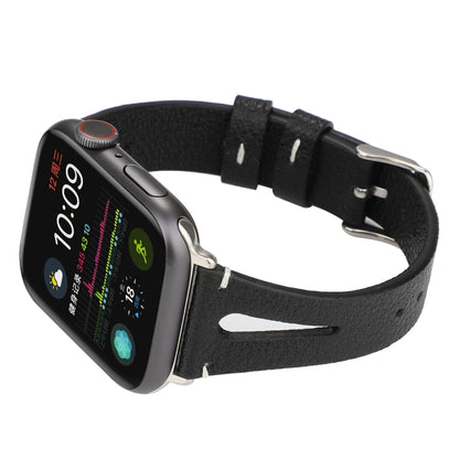 Bracelet de montre en cuir simple en forme de V pour Apple Watch Ultra 49 mm / Série 8&7 45 mm / SE 2&6&SE&5&4 44 mm / 3&2&1 42 mm