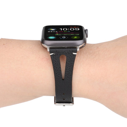 Bracelet de montre en cuir simple en forme de V pour Apple Watch Ultra 49 mm / Série 8&7 45 mm / SE 2&6&SE&5&4 44 mm / 3&2&1 42 mm