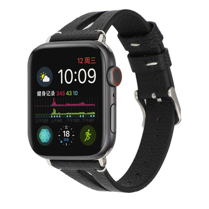 Bracelet de montre en cuir simple en forme de V pour Apple Watch Ultra 49 mm / Série 8&7 45 mm / SE 2&6&SE&5&4 44 mm / 3&2&1 42 mm
