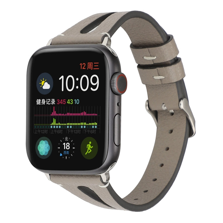 Bracelet de montre en cuir simple en forme de V pour Apple Watch Ultra 49 mm / Série 8&7 45 mm / SE 2&6&SE&5&4 44 mm / 3&2&1 42 mm