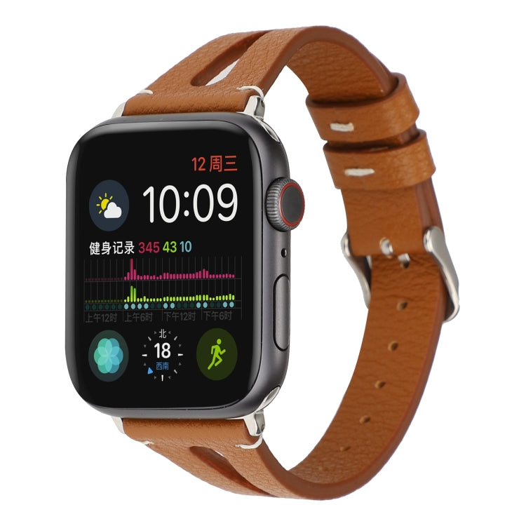 Bracelet de montre en cuir simple en forme de V pour Apple Watch Ultra 49 mm / Série 8&7 45 mm / SE 2&6&SE&5&4 44 mm / 3&2&1 42 mm