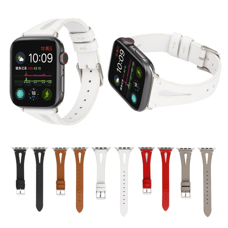 Bracelet de montre en cuir simple en forme de V pour Apple Watch Ultra 49 mm / Série 8&7 45 mm / SE 2&6&SE&5&4 44 mm / 3&2&1 42 mm