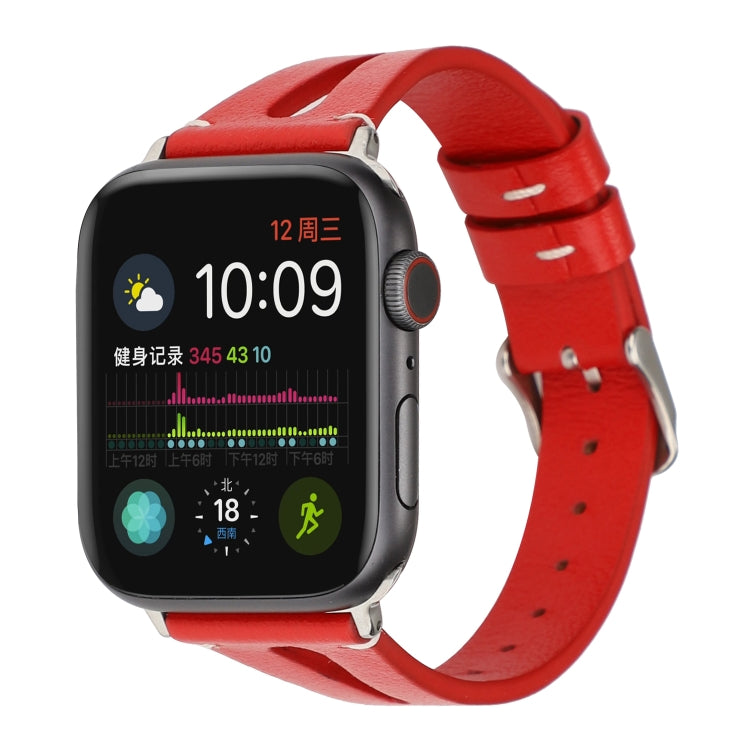 Bracelet de montre en cuir simple en forme de V pour Apple Watch Series 7 41 mm / 6 & SE & 5 & 4 40 mm / 3 & 2 & 1 38 mm
