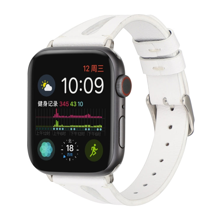 Bracelet de montre en cuir simple en forme de V pour Apple Watch Series 7 41 mm / 6 & SE & 5 & 4 40 mm / 3 & 2 & 1 38 mm