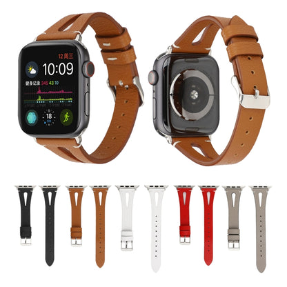 Bracelet de montre en cuir simple en forme de V pour Apple Watch Series 7 41 mm / 6 & SE & 5 & 4 40 mm / 3 & 2 & 1 38 mm