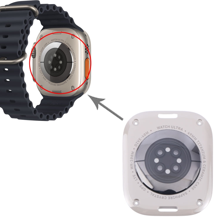 Couvercle en verre du boîtier arrière pour Apple Watch Series Ultra 1/2, 49mm