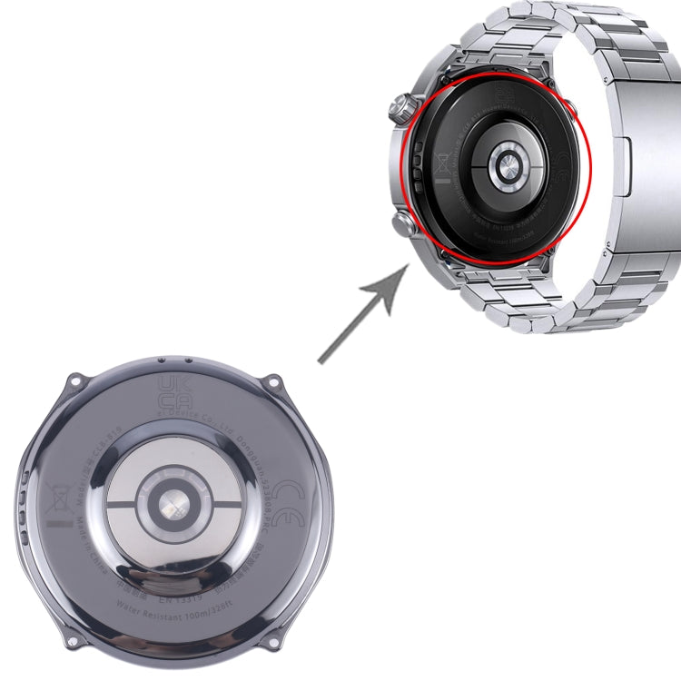 Couverture arrière d'origine, assemblage complet avec capteur de fréquence cardiaque/moteur/haut-parleur/Module de charge sans fil pour Huawei Watch Ultimate
