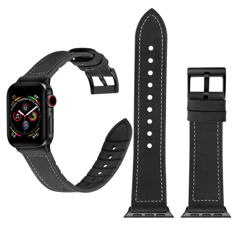 Bracelet de montre en TPU + acier inoxydable de couleur unie pour Apple Watch Series 7 45 mm / 6 & SE & 5 & 4 44 mm / 3 & 2 & 1 42 mm, 44mm