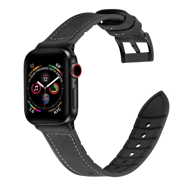 Bracelet de montre en TPU + acier inoxydable de couleur unie pour Apple Watch Series 7 45 mm / 6 & SE & 5 & 4 44 mm / 3 & 2 & 1 42 mm, 44mm