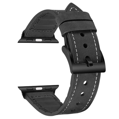 Bracelet de montre en TPU + acier inoxydable de couleur unie pour Apple Watch Series 7 45 mm / 6 & SE & 5 & 4 44 mm / 3 & 2 & 1 42 mm, 44mm