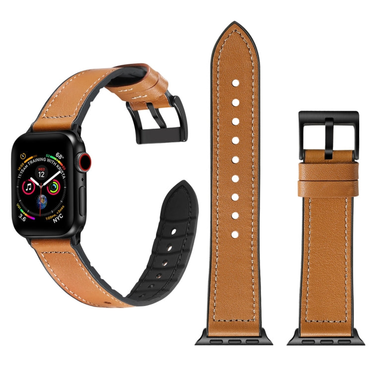 Bracelet de montre en TPU + acier inoxydable de couleur unie pour Apple Watch Series 7 45 mm / 6 & SE & 5 & 4 44 mm / 3 & 2 & 1 42 mm, 44mm