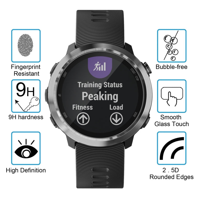 2 pièces ENKAY Hat-Prince pour Garmin Forerunner 645 0.2mm 9H dureté de Surface 2.15D bord incurvé protecteur d'écran en verre trempé