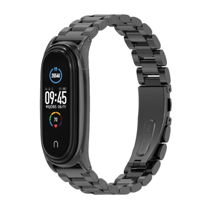 Mijobs Bracelet de montre en métal en acier inoxydable pour Xiaomi Mi Band 3 & 4 & 5 & 6