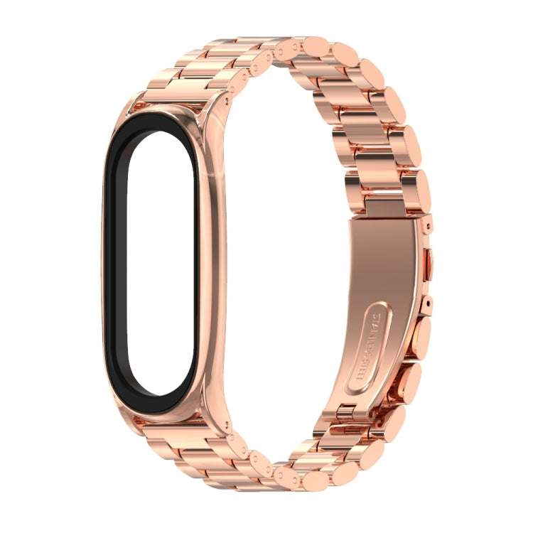 Mijobs Bracelet de montre en métal en acier inoxydable pour Xiaomi Mi Band 3 & 4 & 5 & 6