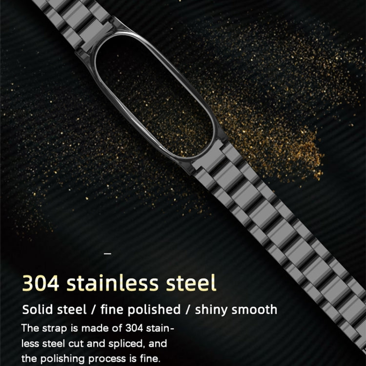 Mijobs Bracelet de montre en métal en acier inoxydable pour Xiaomi Mi Band 3 & 4 & 5 & 6