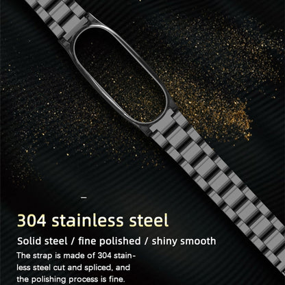 Mijobs Bracelet de montre en métal en acier inoxydable pour Xiaomi Mi Band 3 & 4 & 5 & 6